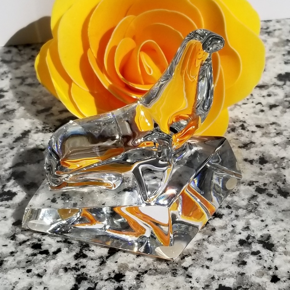 Baccarat SEA LION or SEAL ON AN ICEBERG, signed, E